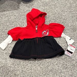 NHL Red and Black Kids Hoodie New Jersey Devils